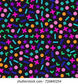 Seamless color pattern memphis. Scandinavian vector geometric abstract background.
