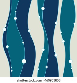 Seamless color pattern with smooth lines and circles. Stylish texture. Vertical direction. Vector background.