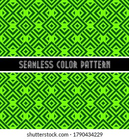 Seamless color pattern. Square print 11. Vector colorful endlessly repeating pattern. Wallpaper, paper, textile, fabric, packaging print in green colors