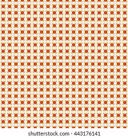 Seamless color pattern with symmetric geometric ornament. Ethnic abstract background. Mosaic wallpaper. Vector illustration