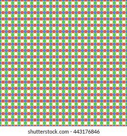 Seamless color pattern with symmetric geometric ornament. Ethnic abstract background. Mosaic wallpaper. Vector illustration