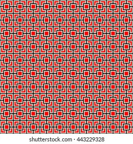 Seamless color pattern with symmetric geometric ornament. Ethnic abstract background. Mosaic wallpaper. Vector illustration