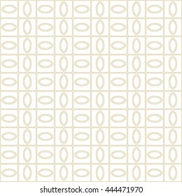 Seamless color pattern with symmetric geometric ornament. Abstract ovals and blocks background. Mosaic wallpaper. Vector illustration