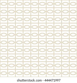 Seamless color pattern with symmetric geometric ornament. Abstract ovals and blocks background. Mosaic wallpaper. Vector illustration
