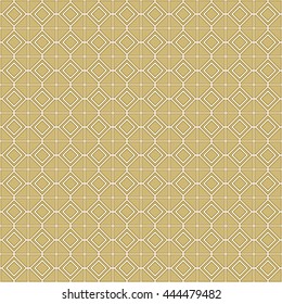 Seamless color pattern with symmetric geometric ornament. Abstract rhombuses and triangles background. Mosaic wallpaper. Vector illustration