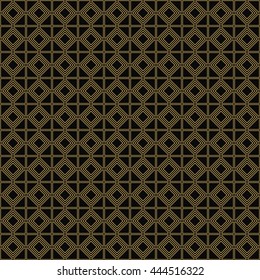 Seamless color pattern with symmetric geometric ornament. Abstract rhombuses and triangles background. Grill wallpaper. Vector illustration