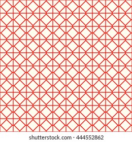 Seamless color pattern with symmetric geometric ornament. Abstract rhombuses and triangles background. Grill wallpaper. Vector illustration