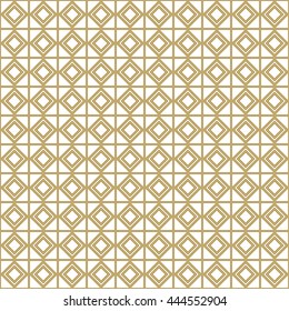 Seamless color pattern with symmetric geometric ornament. Abstract rhombuses and triangles background. Grill wallpaper. Vector illustration