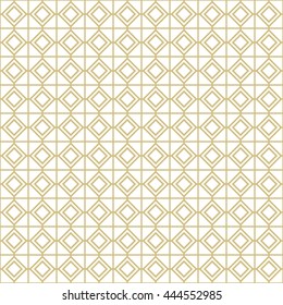Seamless color pattern with symmetric geometric ornament. Abstract rhombuses and triangles background. Grill wallpaper. Vector illustration
