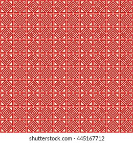 Seamless color pattern with symmetric geometric ornament. Abstract rhombuses and triangles background. Mosaic wallpaper. Vector illustration