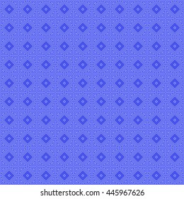 Seamless color pattern with symmetric geometric ornament. Abstract rhombuses and triangles background. Grid wallpaper. Vector illustration