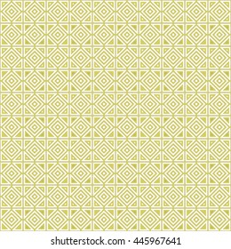 Seamless color pattern with symmetric geometric ornament. Abstract rhombuses and triangles background. Ethnic wallpaper. Vector illustration