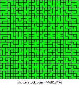 Seamless color pattern with symmetric geometric ornament. Abstract repeated blocks and figures background. Creative wallpaper. Vector illustration