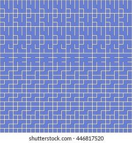 Seamless color pattern with symmetric geometric ornament. Abstract repeated blocks and figures background. Creative wallpaper. Vector illustration