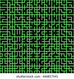 Seamless color pattern with symmetric geometric ornament. Abstract repeated blocks and figures background. Creative wallpaper. Vector illustration