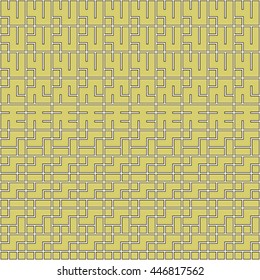 Seamless color pattern with symmetric geometric ornament. Abstract repeated blocks and figures background. Creative wallpaper. Vector illustration