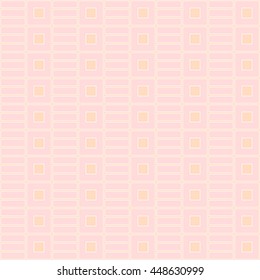 Seamless color pattern with symmetric geometric ornament. Abstract repeated squares and lines background. Creative wallpaper. Vector illustration