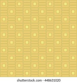 Seamless color pattern with symmetric geometric ornament. Abstract repeated squares and lines background. Creative wallpaper. Vector illustration