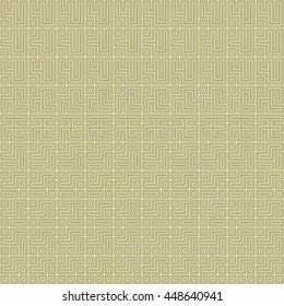 Seamless color pattern with symmetric geometric ornament. Abstract repeated blocks and figures background. Creative futuristic wallpaper. Vector illustration