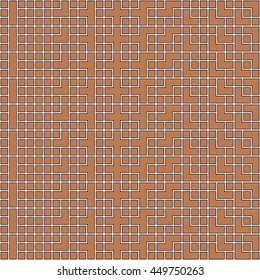 Seamless color pattern with symmetric geometric ornament. Abstract repeated blocks and figures background. Creative wallpaper. Vector illustration