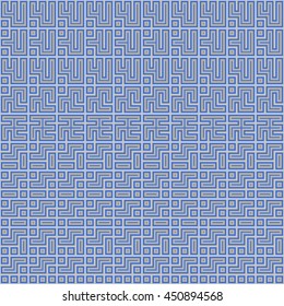 Seamless color pattern with symmetric geometric ornament. Abstract repeated figures background. Futuristic wallpaper. Vector illustration