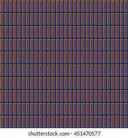 Seamless color pattern with symmetric geometric ornament. Abstract rectangles background. Repeated blocks wallpaper. Vector illustration