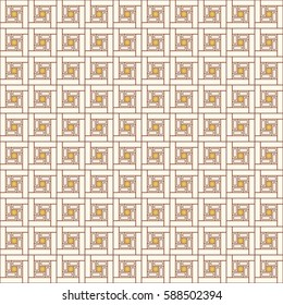 Seamless color pattern with symmetric geometric ornament. Regular tiled ornament. Background for greeting card, presentation, card, flyer and brochure. Vector illustration.