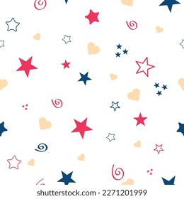 Seamless color pattern for your baby on white background. Happy child vector illustration .