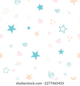 Seamless color pattern for your baby on white background. Happy child vector illustration .