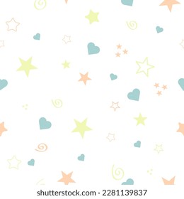 Seamless color pattern for your baby on white background. Happy child vector illustration .