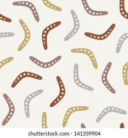 Seamless color patterns with boomerangs. Vector illustration