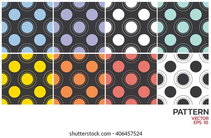 Seamless color polka geometric pattern.