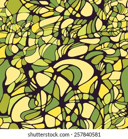 Seamless color spring sunny bionic net lattice green pattern