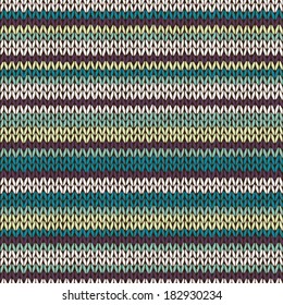 Seamless Color Striped Knitted Pattern