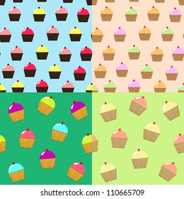 The seamless with color sweet cakes