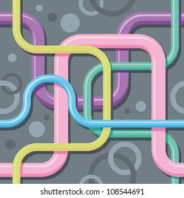 Seamless color texture - interlacing wires on gray background