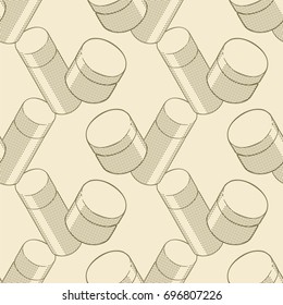 Seamless color vector cosmetics bottle pattern