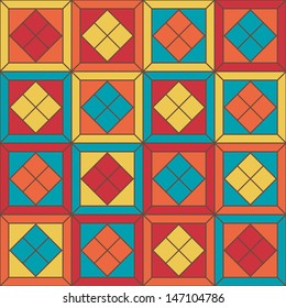 Seamless color vector geometric pattern