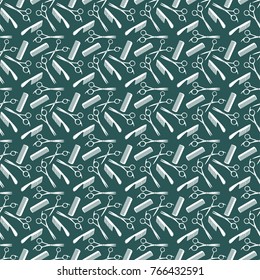 Seamless color vector seamless hairdresser pattern