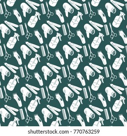 Seamless color vector seamless hairdresser pattern