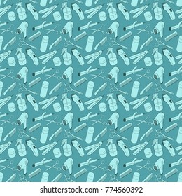 Seamless color vector seamless hairdresser pattern