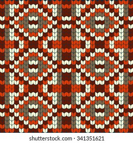 Seamless  color vector knitted pattern