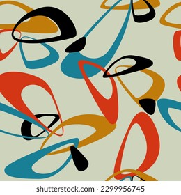 seamless color vector pattern depicting abstract shapes of different shapes and colors for prints on fabrics, packaging and for interior design