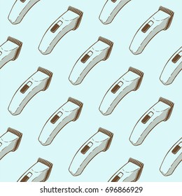 Seamless color vector shaving machine pattern