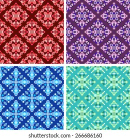 seamless colored abstract art pattern set