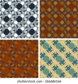 seamless colored abstract art pattern set