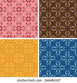 seamless colored abstract art pattern set