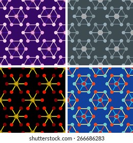 seamless colored abstract art pattern set