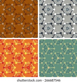 seamless colored abstract art pattern set