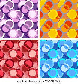 seamless colored abstract art pattern set